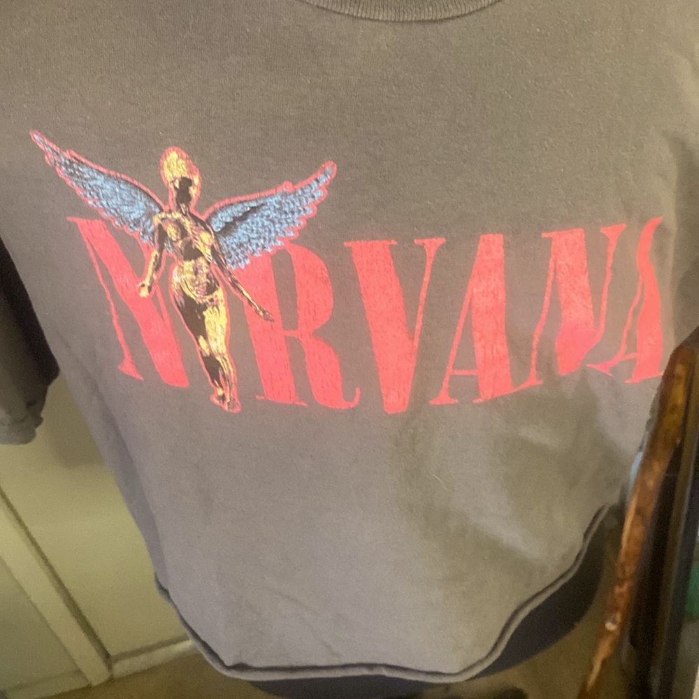 Nirvana In Utero Mineral Wash Grunge Band 100% Cotton Tee Sz. XL EUC